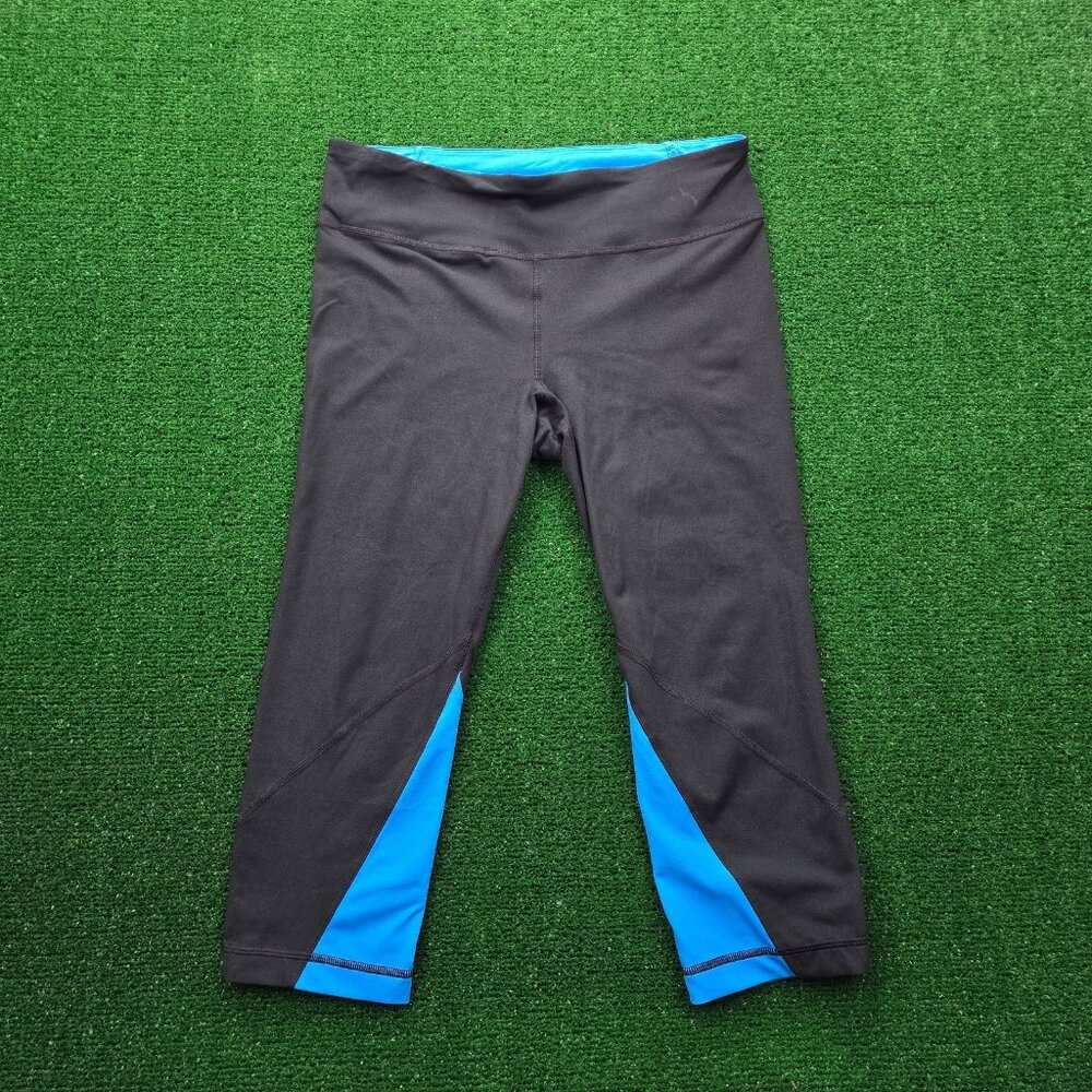 Under Armour Womens Pants Medium Black Blue Leggings Running Gym‎ Fitted Yoga